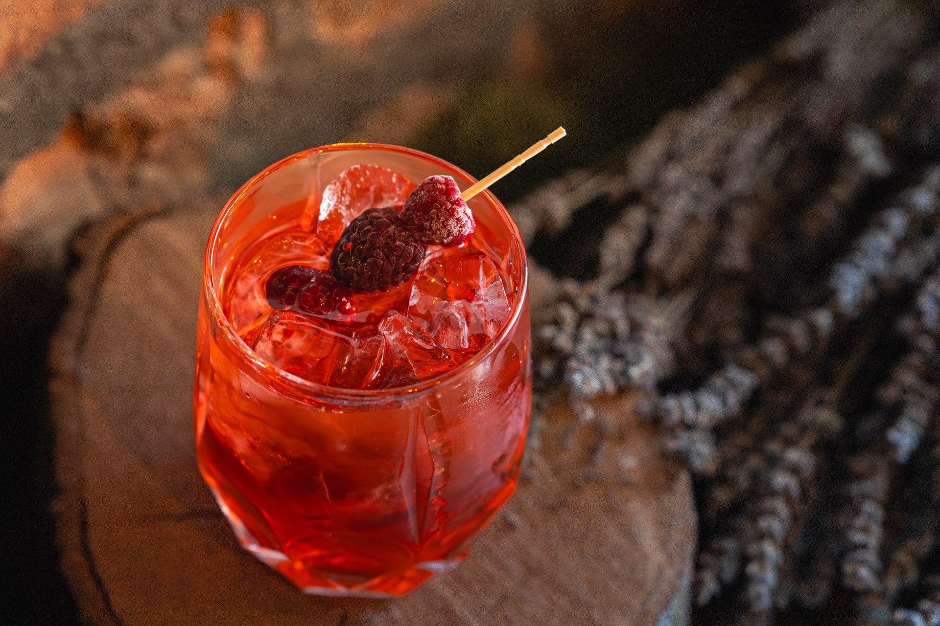 Signature red cocktail at Demokratija bar Belgrade